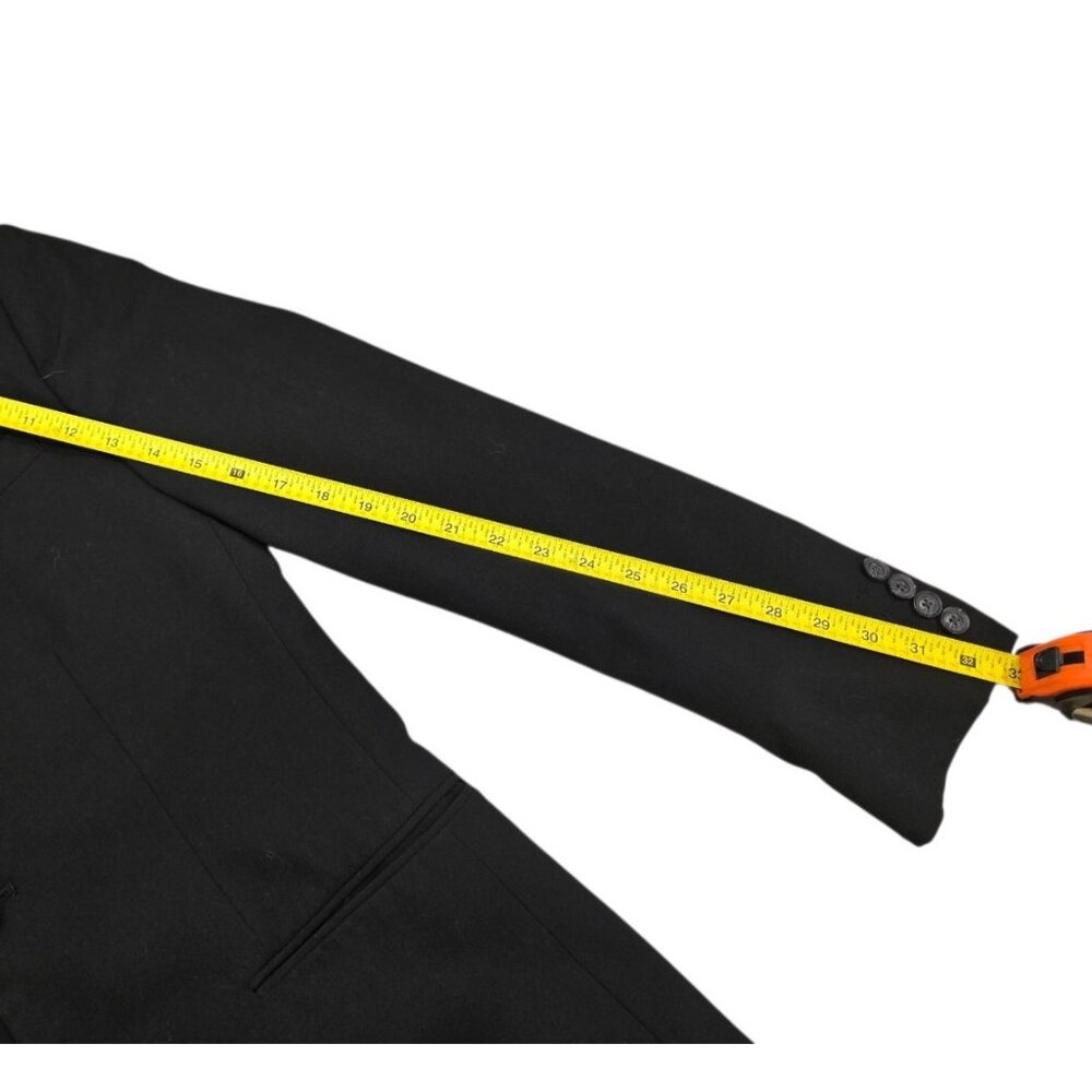 J Ferrar Slim Fit Suit Coat Mens 38R Black 2 Button Jacket Double Vented - Picture 5 of 8